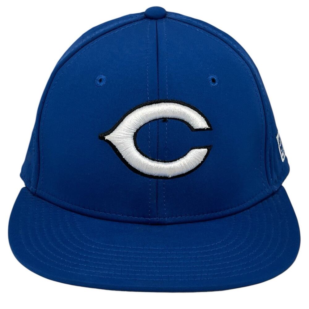The Game Cincinnati Reds Royal Blue Stretch Fit Hat Size Small S 6 7/8-7 1/8